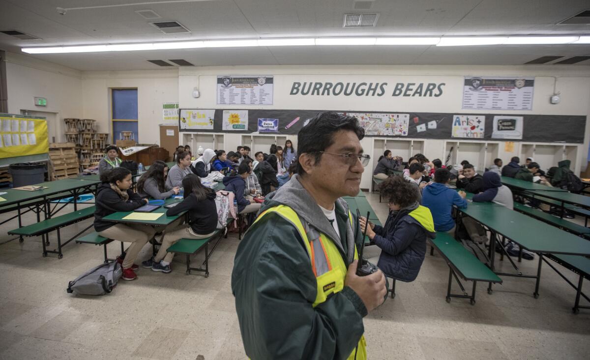 Steve Martinez, Burroughs Middle School's principal, Martinez walked through the school's multipurpose room, where about 75 seventh-graders were supposed to work on iPads.