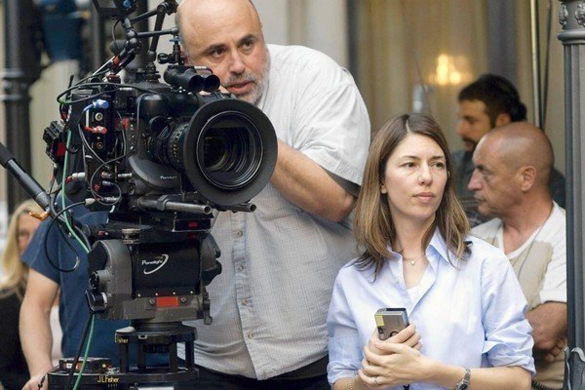 Harris Savides and director Sofia Coppola work on the set of "Somewhere."