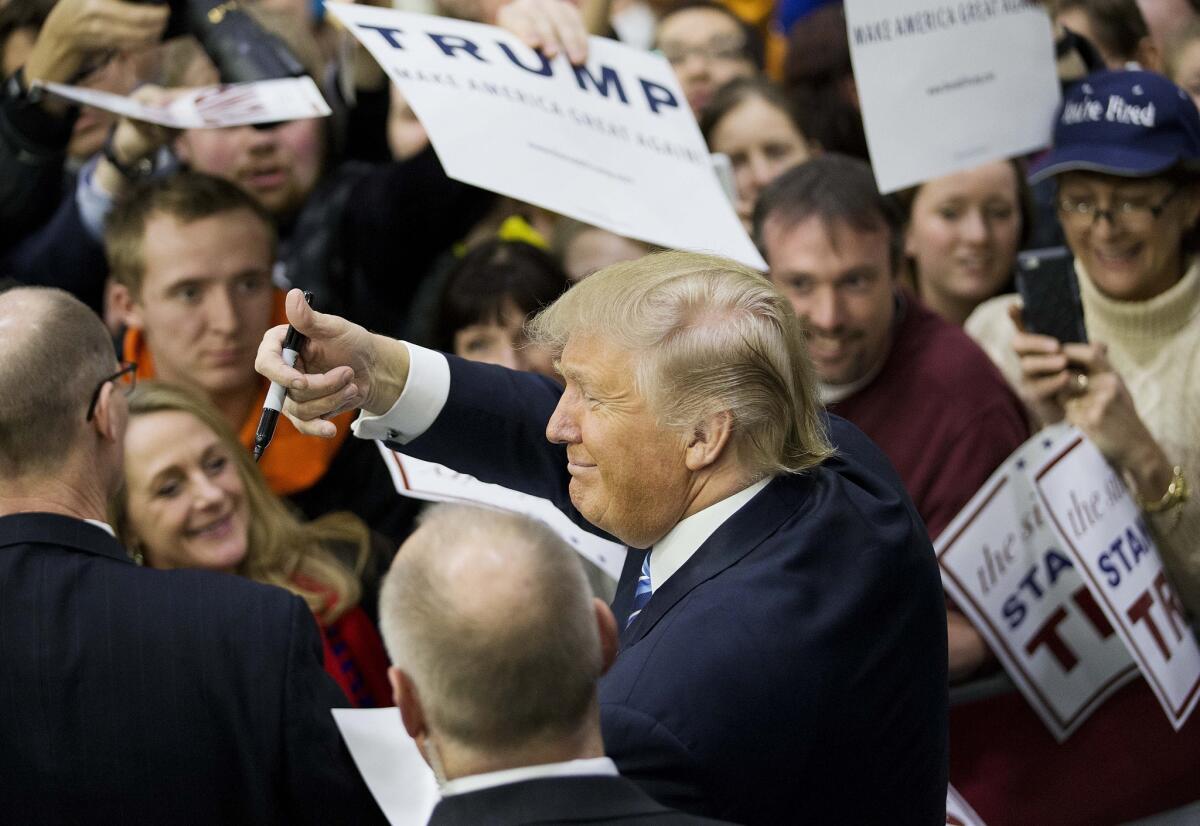 Donald Trump campaigns in Plymouth, N.H.
