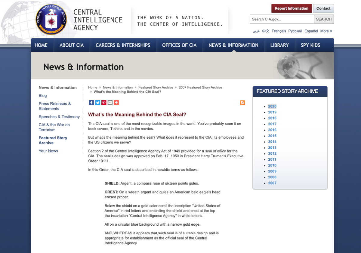 The CIA has a slick new website. But where is the great graphic design ...