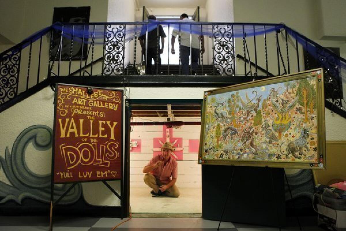Skeith De Wine's Smallest Art Gallery in California is tucked under the stairwell in the Santora Arts Complex basement.