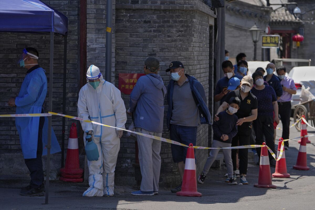 Beijing residents lining up for coronavirus testing
