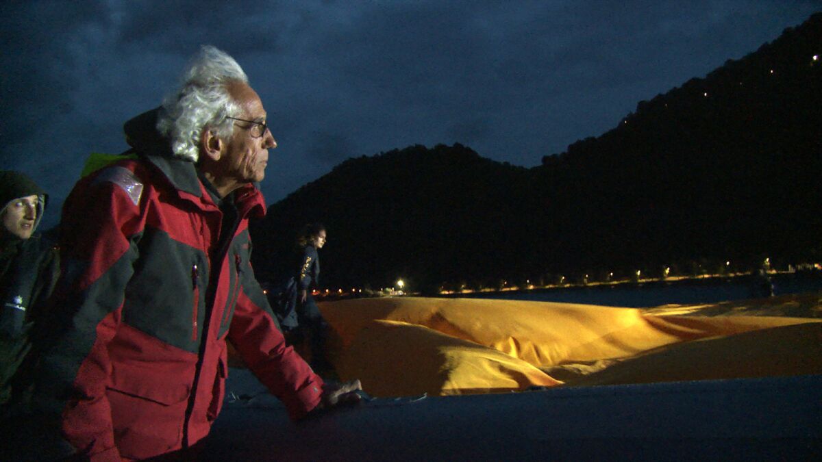 Artist Christo in a scene from the documentary "Walking on Water."