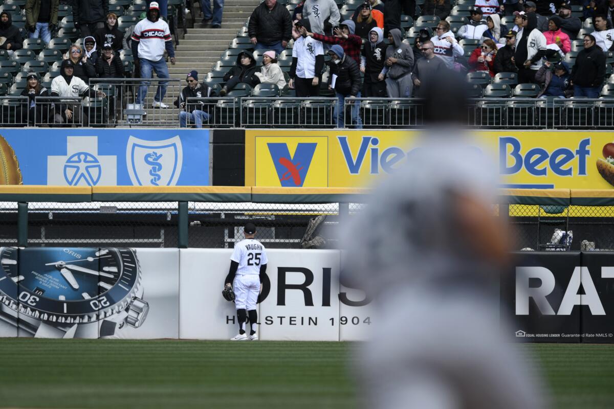 Andrew Vaughn of the Chicago White Sox rounds the bases on his