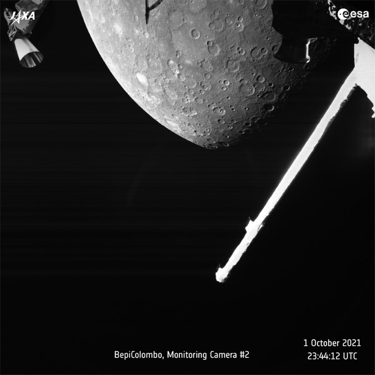 Imagen de la Agencia Espacial Europea (ESA) del planeta Mercurio tomada por la sonda europea-japonesa BepiColombo