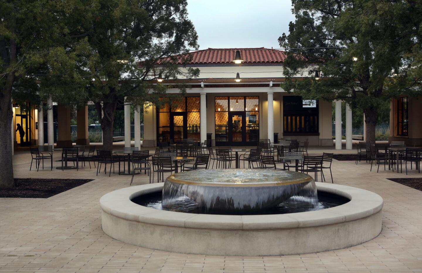 A look at the exterior of the Coffee Shop located inside the new Steven S. Koblik Education and Visitor Center at the Huntington Library in San Marino.