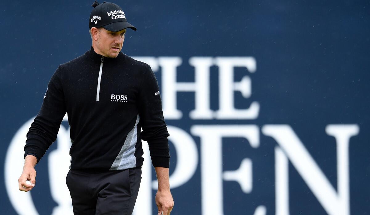 Henrik Stenson on the 18th green during his second round 65 on Day 2 of the British Open Golf Championship on Friday.