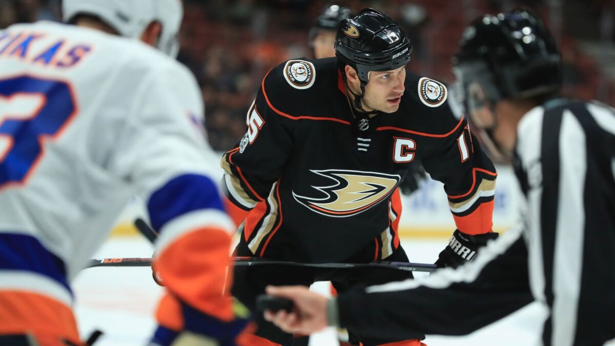 Ryan Getzlaf has been limited to six games for the Ducks this season because of injuries.