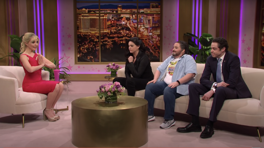 Four "SNL" cast members in a skit.