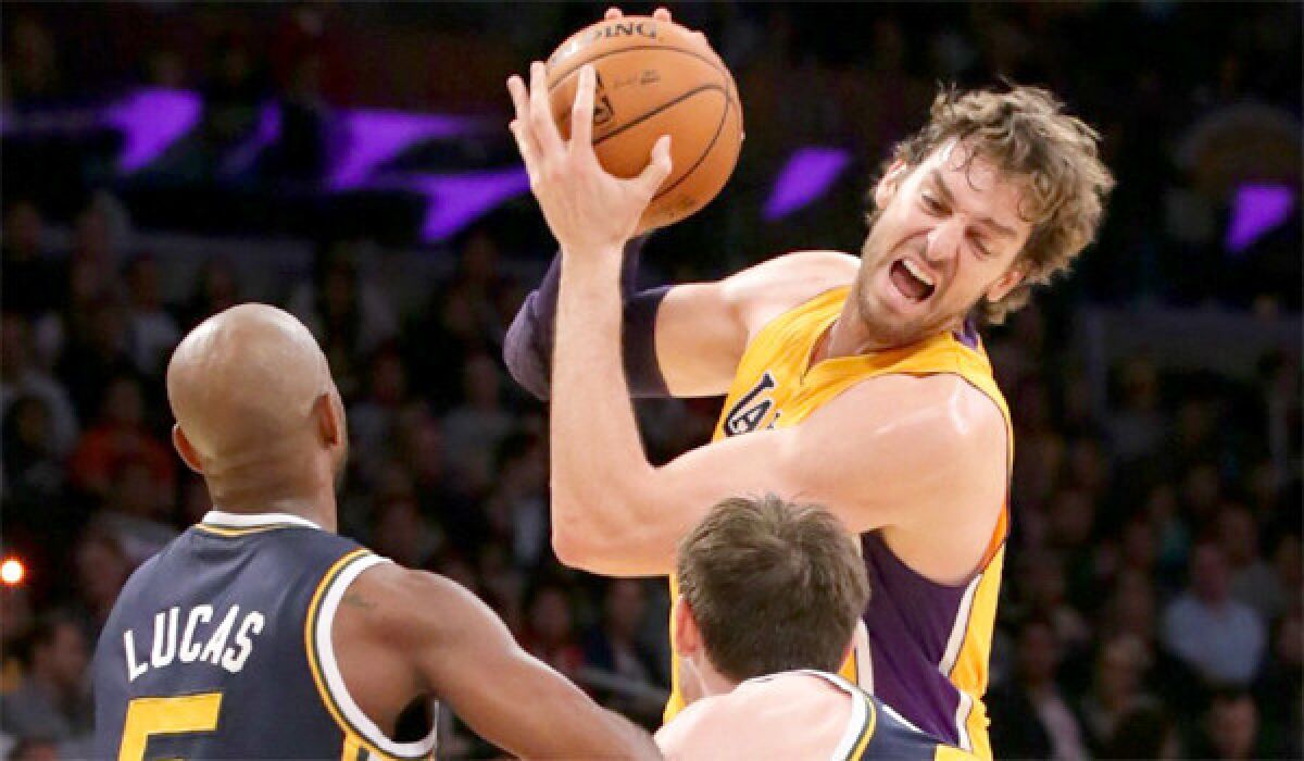 The Lakers are relying on the steady production of Pau Gasol while Kobe Bryant recovers from his torn Achilles' tendon.