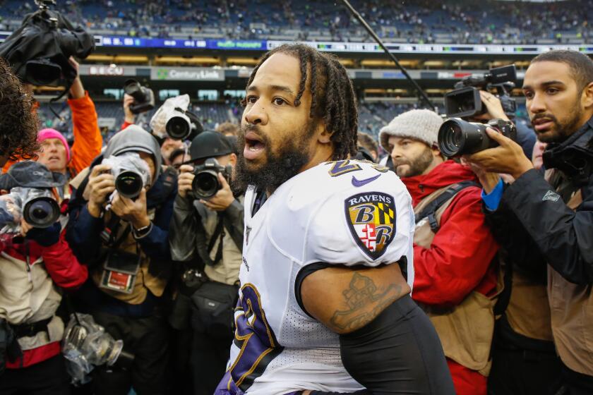 SEATTLE, WA - OCTOBER 20: Safety Earl Thomas #29 of the Baltimore Ravens looks on after beating the Seattle Seahawks 30-16 at CenturyLink Field on October 20, 2019 in Seattle, Washington. (Photo by Otto Greule Jr/Getty Images)