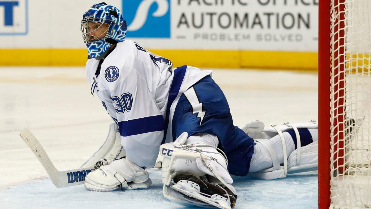 The Kings acquired goalie Ben Bishop from Tampa Bay to share time with Jonathan Quick down the stretch.