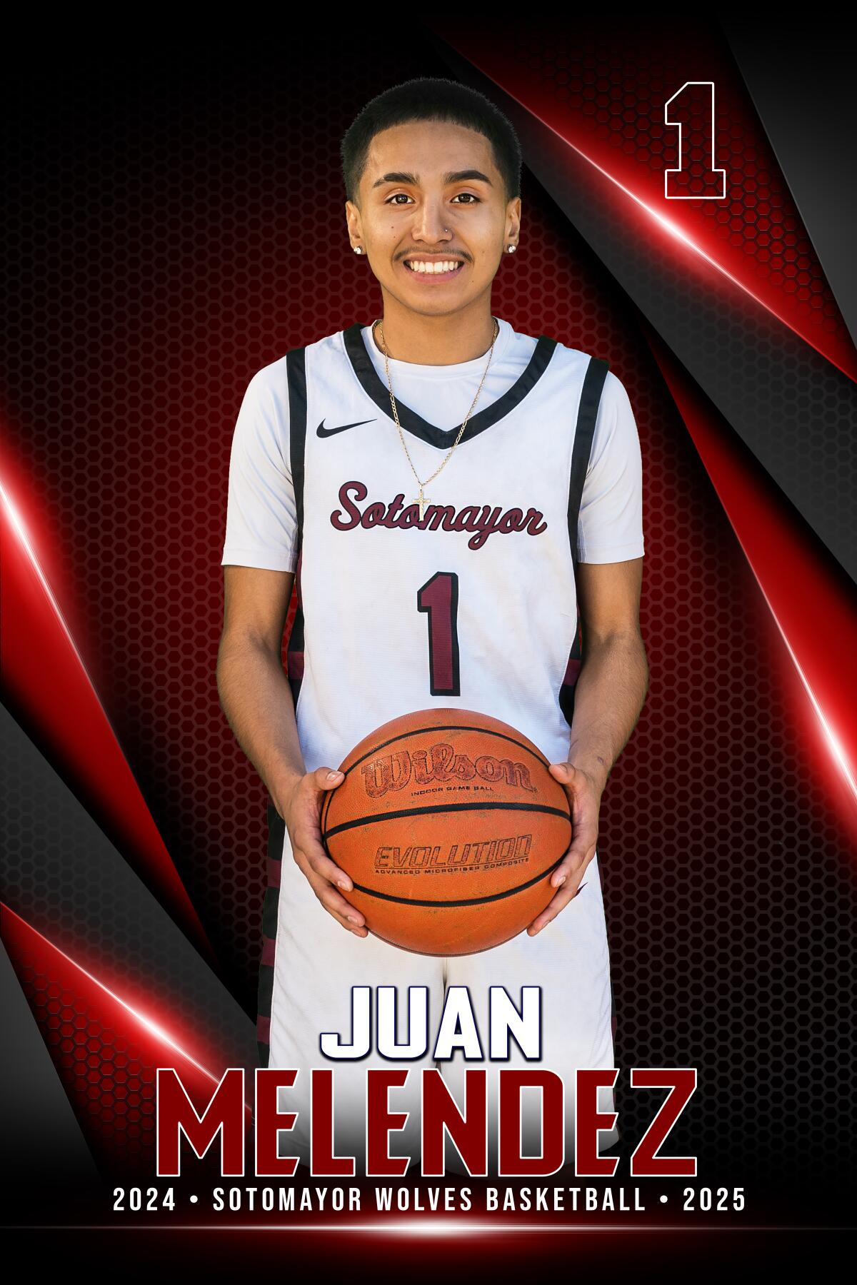 Starting point guard Juan Melendez Jr. of Sotomayor poses for a photo.