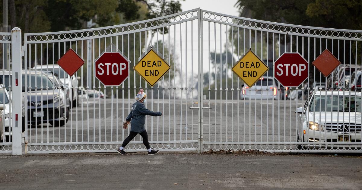 历史悠久的洛杉矶社区中的封闭大门在市议会选举中引发了辩论