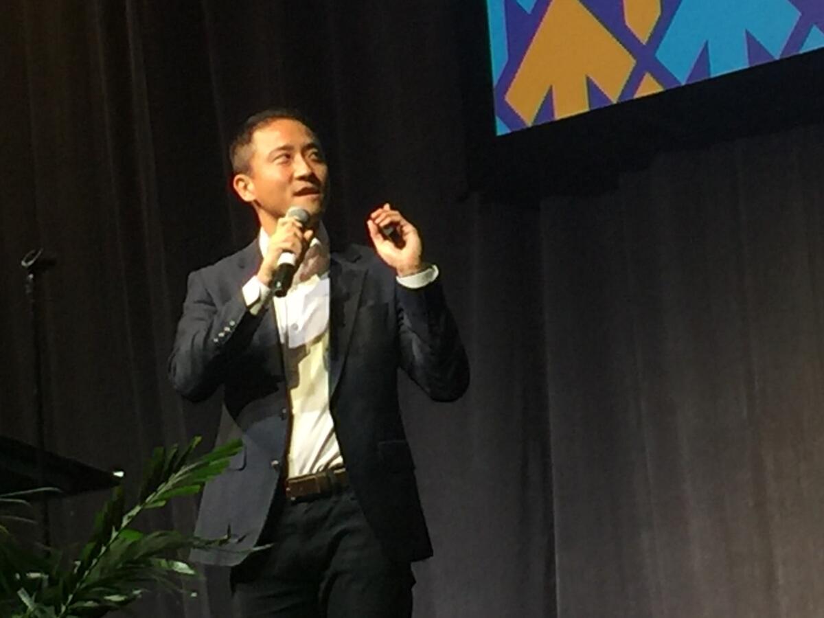 Chris Ko, a homeless specialist with the United Way of Greater Los Angeles, was the keynote speaker Thursday at a conference on affordable housing held by the San Diego Housing Federation.