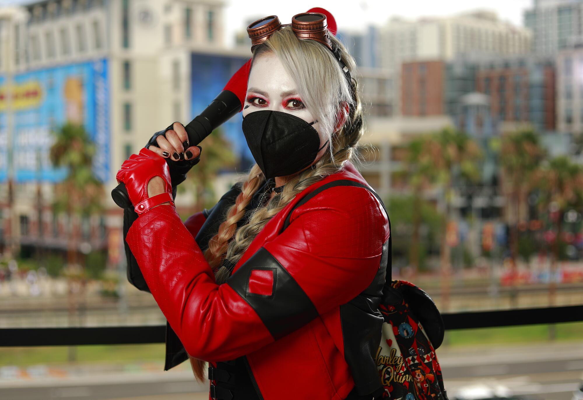 Zee Eskeets of Albuquerque dressed as Harley Quinn at Comic-Con.