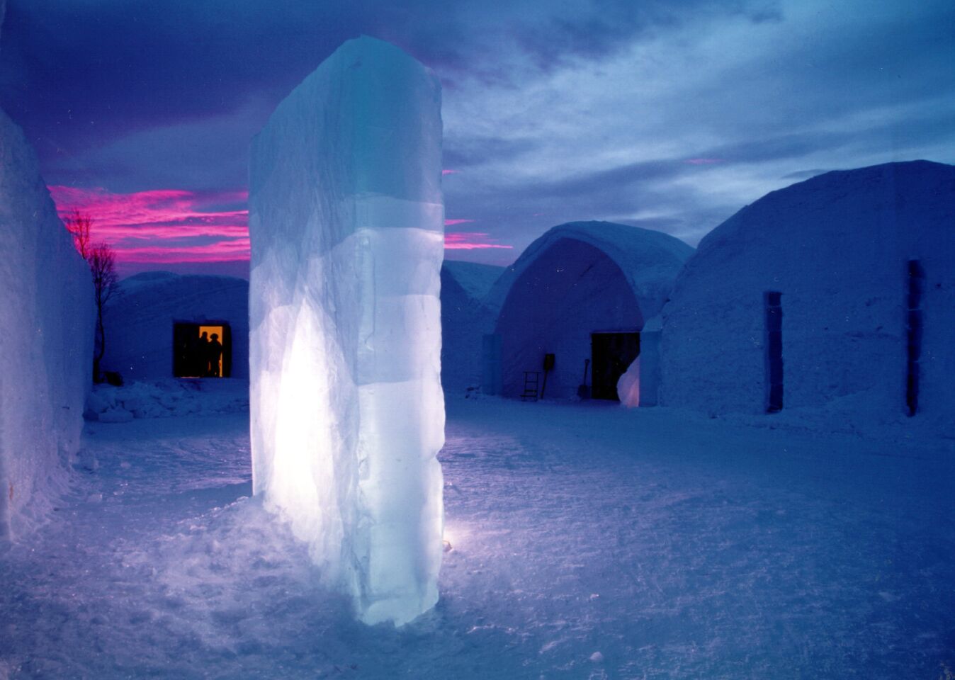 Every winter since about 1990, sculptors have built a hotel and bar made of ice blocks from the nearby Torne River, like this 2003 version. When the spring thaw arrives, the facilities melt. New ones are created the next winter, usually opening in early December. -- Susan Spano