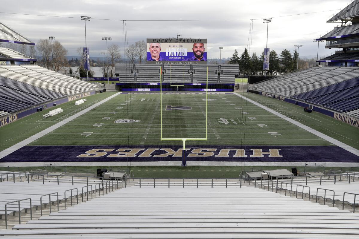 Husky Stadium is where the Washington Husky football team plays its home games.