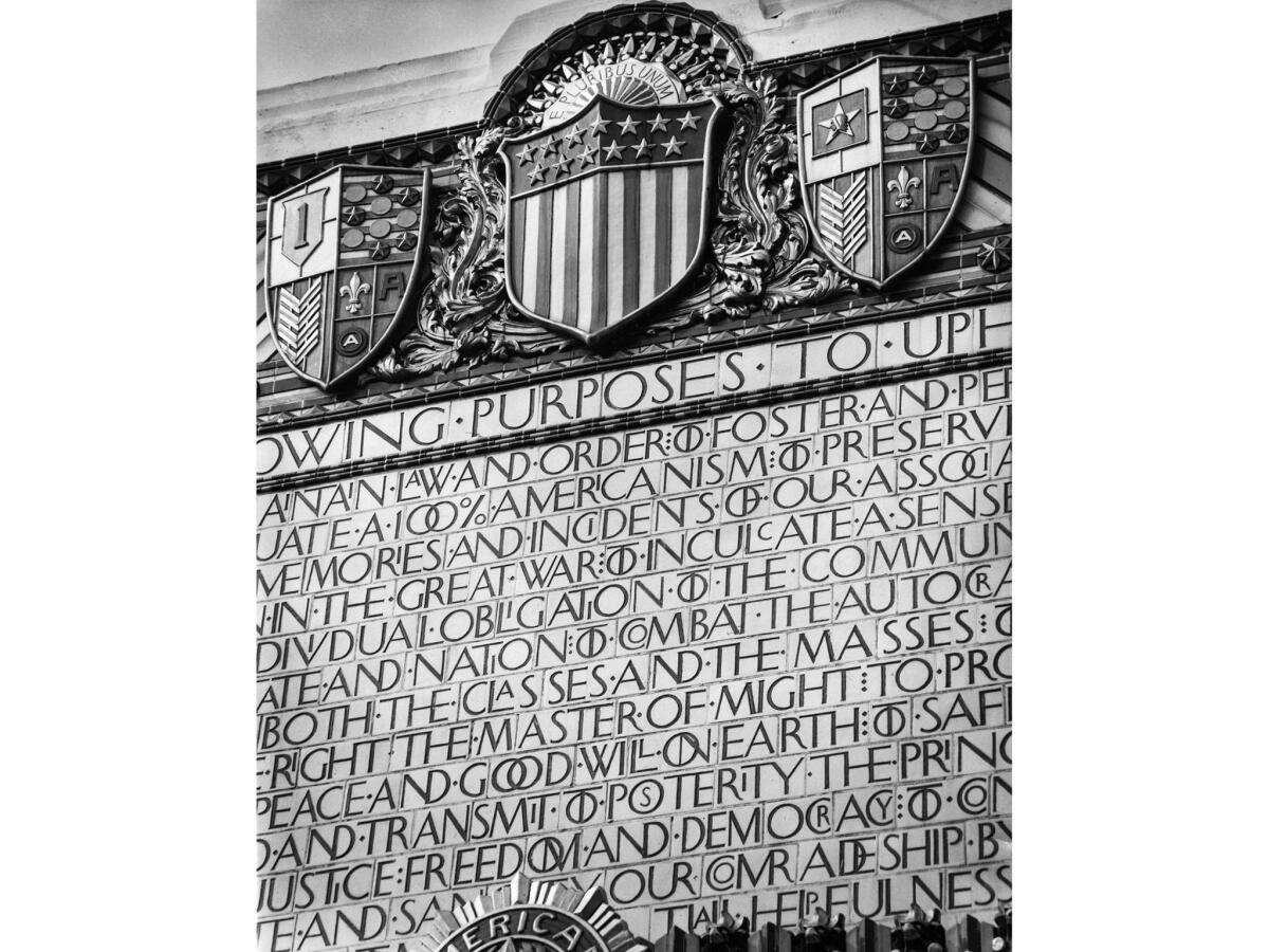 Nov. 28, 1955: Ornate entrance to American Legion Post 43 in Hollywood.