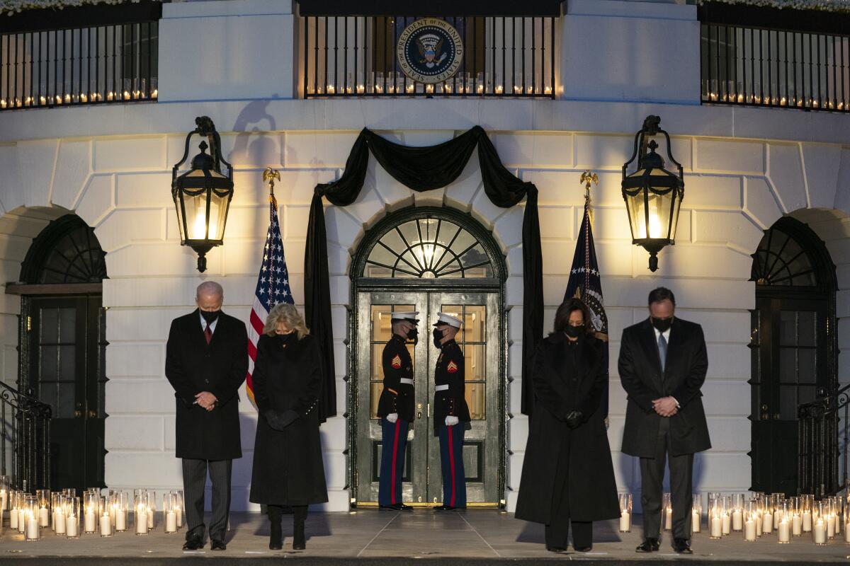 President Biden, First Lady Jill Biden, Vice President Kamala Harris and second gentleman Doug Emhoff honor the COVID-19 dead