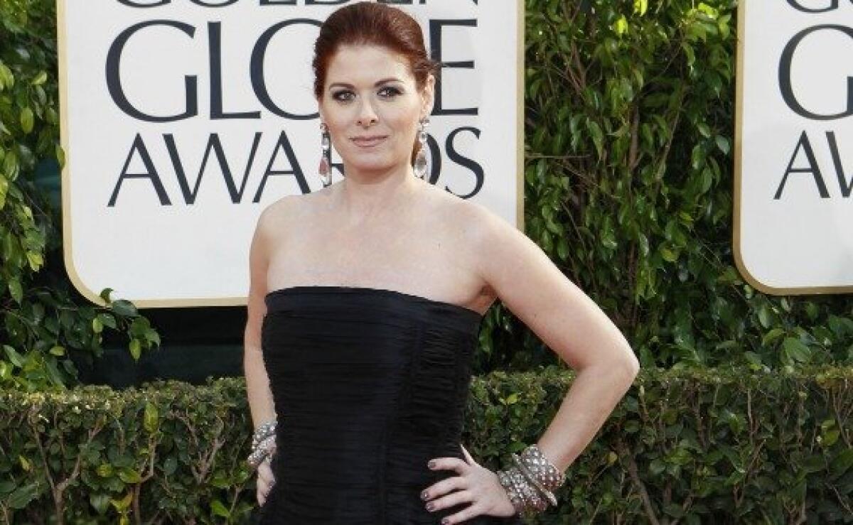 Debra Messing arriving for the Golden Globe Awards ceremony at the Beverly Hilton Hotel in January.