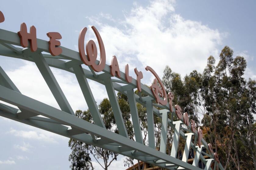BURBANK CA: May 6, 2014 - The main gate of The Walt Disney Company's headquarters in Burbank. (Katie Falkenberg / Los Angeles Times)