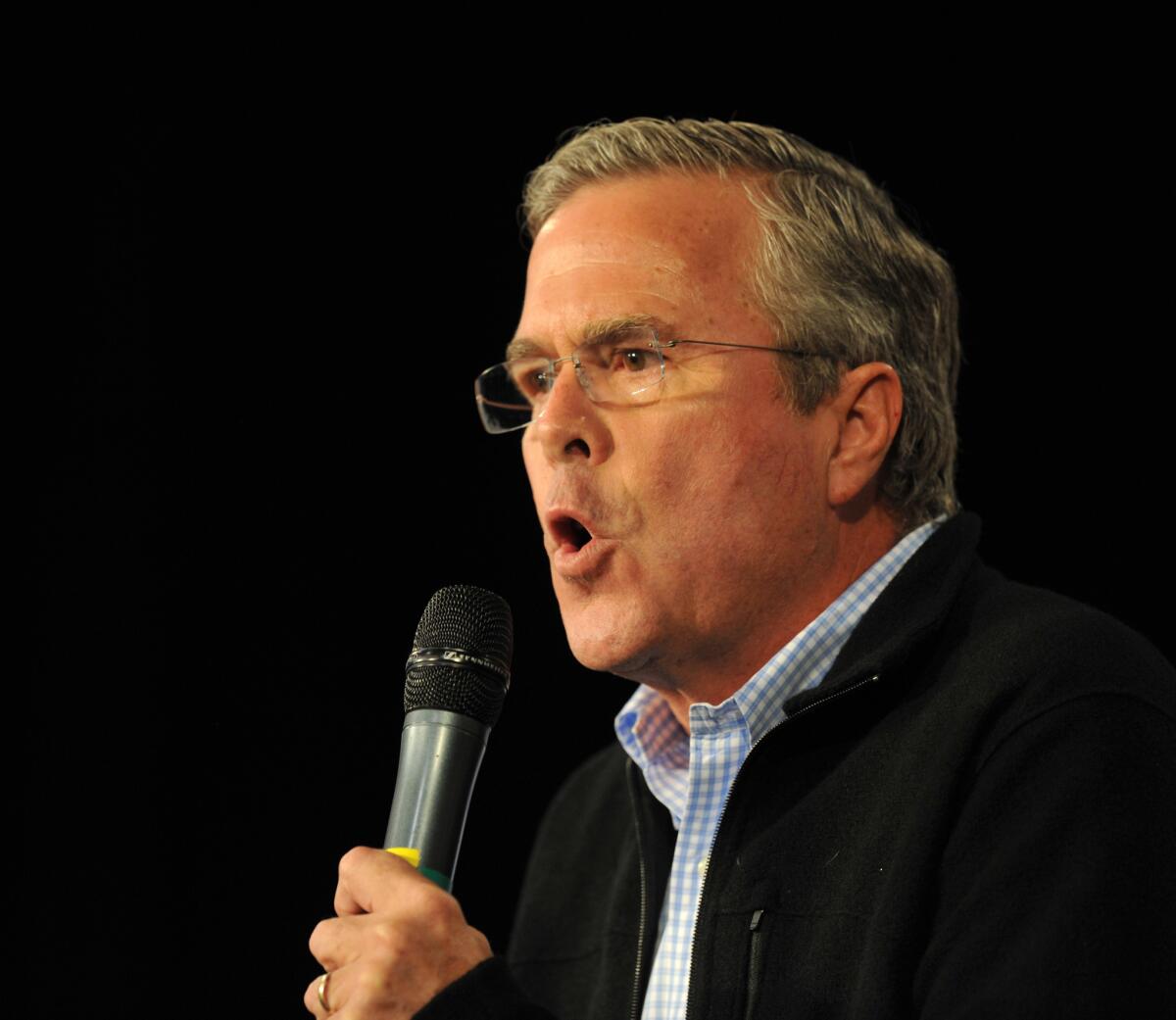 Republican presidential candidate Jeb Bush campaigns in Iowa on Saturday.