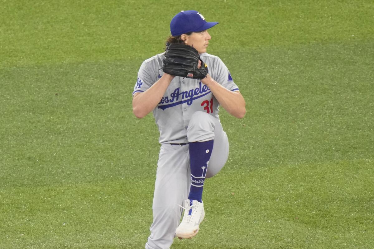 El pitcher de los Dodgers de Los ngeles Tyler Glasnow