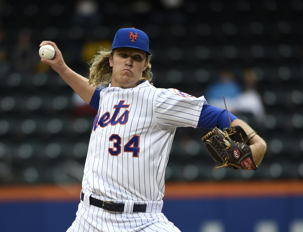 Noah Syndergaard of the New York Mets threw the most pitches at or above 95 mph this season, according to Baseball Savant.