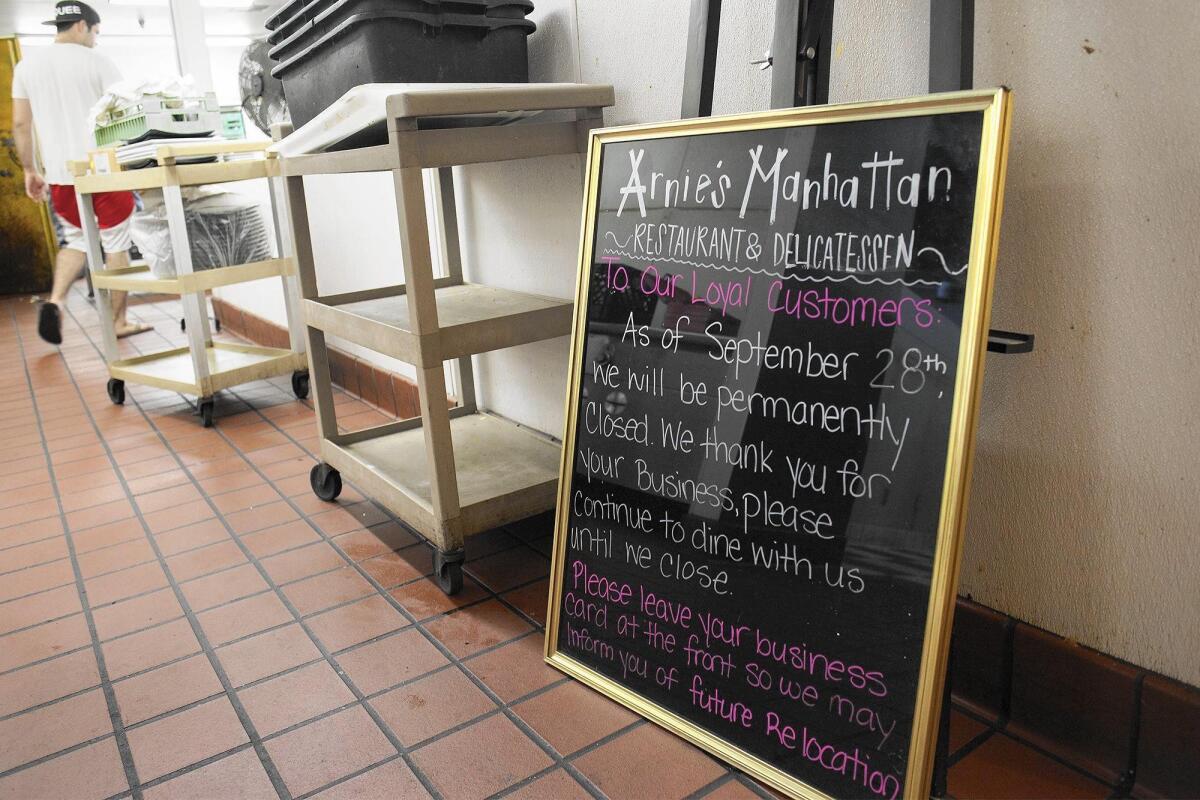 Arnie's Manhattan Restaurant and Deli in Newport Beach is closing. The restaurant has been at this location in Newport Beach since February 1993.