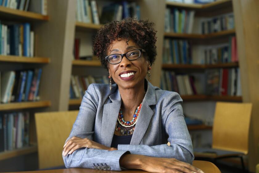 Newly elected San Diego Councilwoman Monica Montgomery of District 4 is shown at Elementary Institute of Science on Dec. 5, 2018. (Photo by K.C. Alfred/San Diego Union-Tribune)