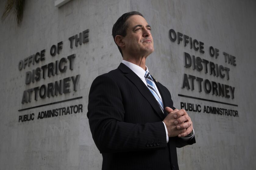 SANTA ANA, CALIF. -- MONDAY, MARCH 11, 2019: Orange County District Attorney Todd Spitzer is photographed at the Orange County District Attorney's office in Santa Ana, Calif., on March 11, 2019. (Allen J. Schaben / Los Angeles Times)