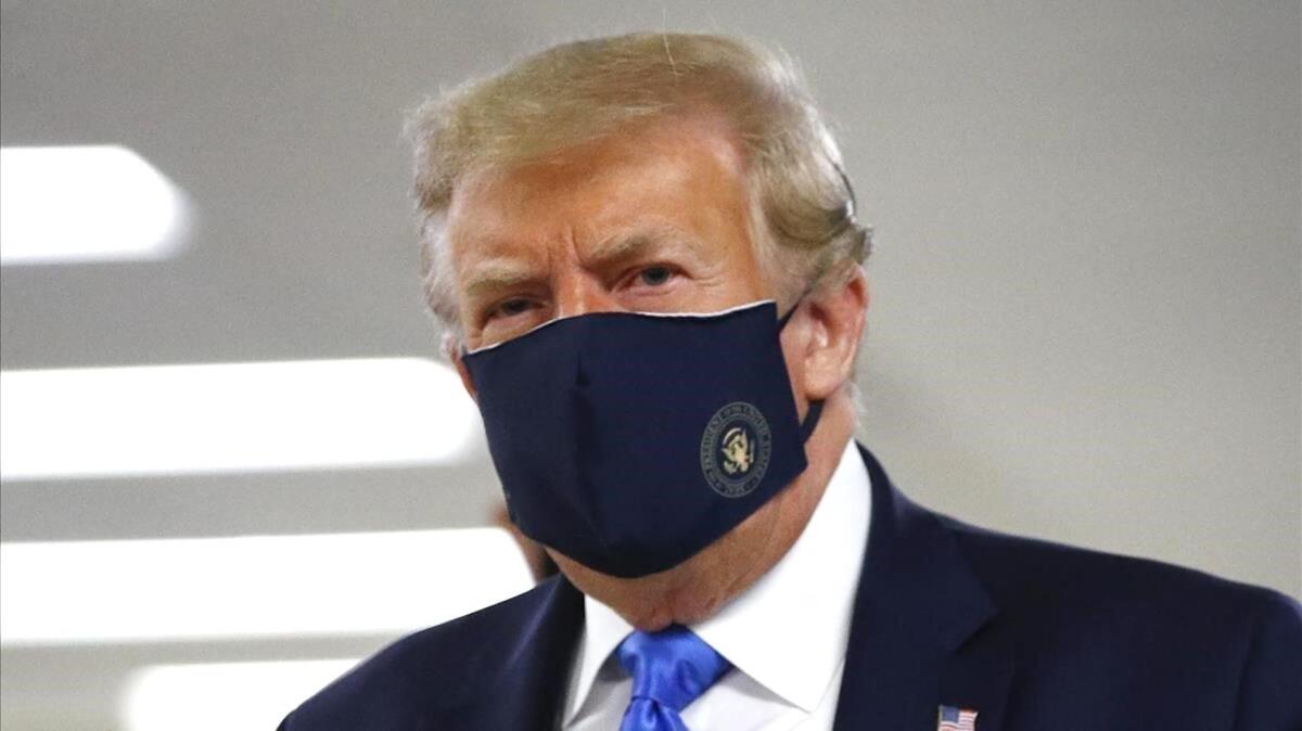President Trump in a mask