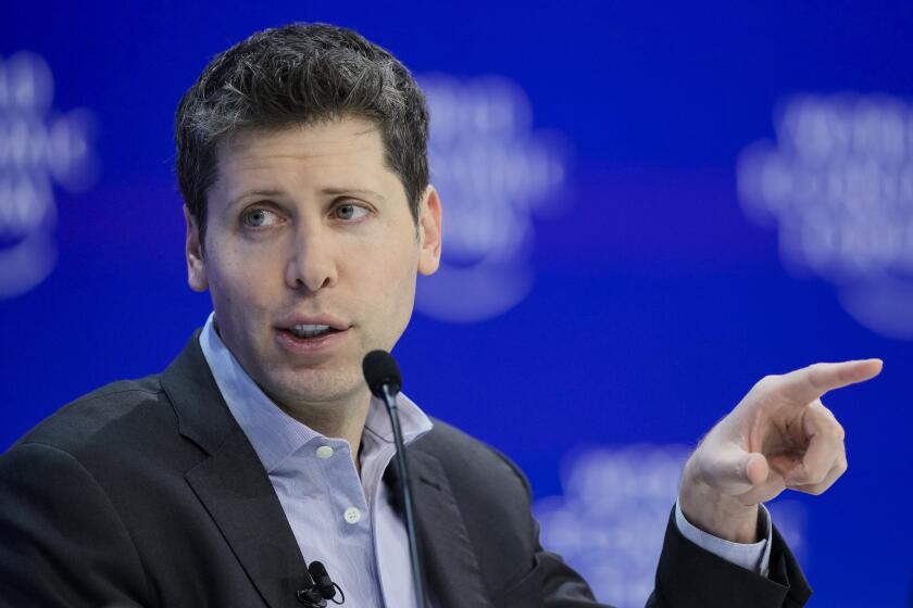 FILE - OpenAI CEO Sam Altman participates in the "Technology in a turbulent world" panel discussion during the annual meeting of the World Economic Forum in Davos, Switzerland, on Jan. 18, 2024. Elon Musk is suing OpenAI and its CEO Sam Altman over what he says is a betrayal of the ChatGPT maker's founding aims of benefiting humanity rather than pursuing profits. In a lawsuit filed Thursday Feb. 29, 2024 at San Francisco Superior Court, billionaire Musk said that when he bankrolled OpenAI's creation, he secured an agreement with Altman and Greg Brockman, the president, to keep the AI company as a non-profit that would develop technology for the benefit of the public. (AP Photo/Markus Schreiber, File)