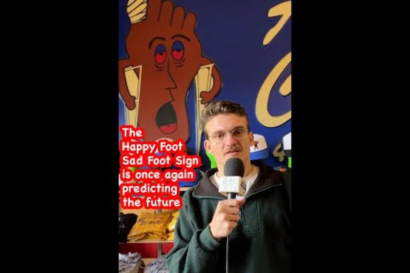 The famous 'Happy Foot Sad Foot Sign' is once again predicting the future