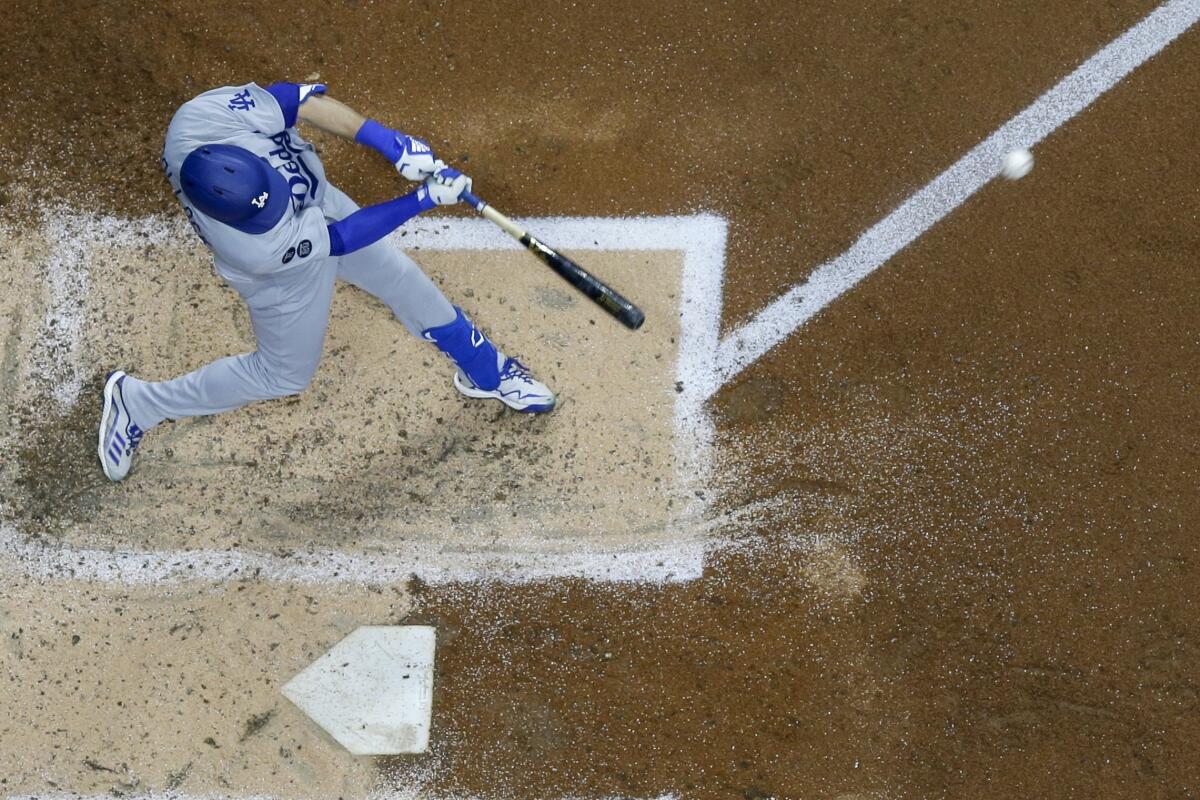 AJ Pollock hits a solo home run for the Dodgers in the fifth inning.