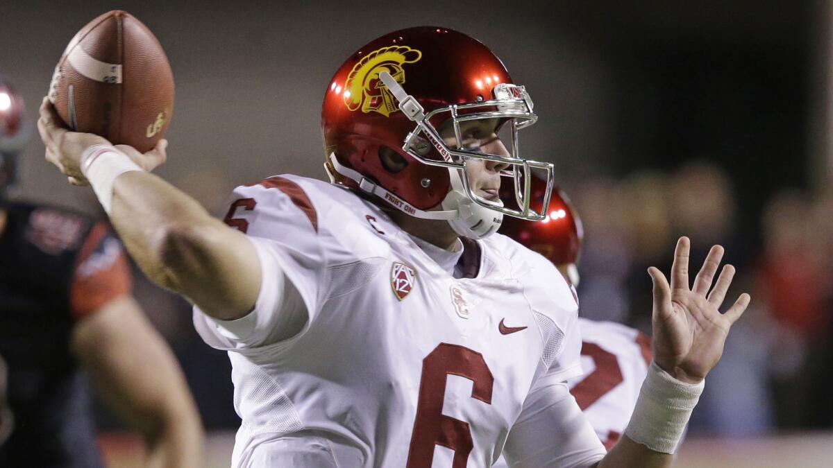 USC quarterback Cody Kessler passes during a loss to Utah on Oct. 25.