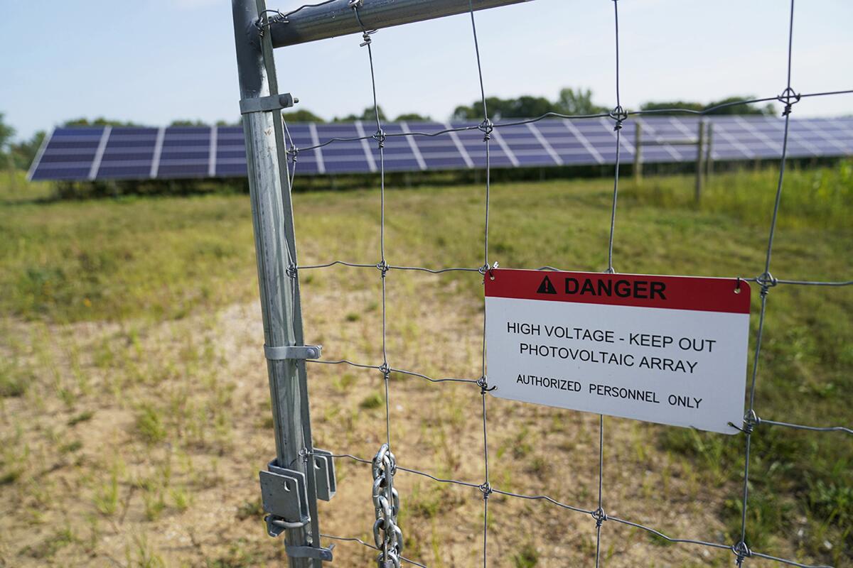 A community solar project in Faribault, Minn.