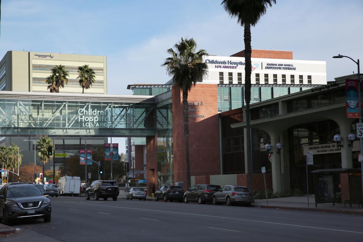 A street outside Children’s Hospital Los Angeles.