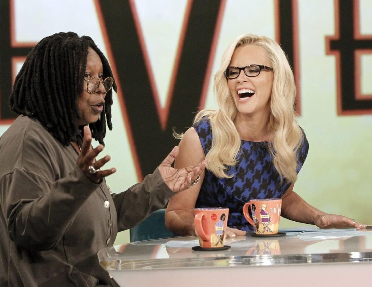 Jenny McCarthy (right) with Whoopi Goldberg on ABC's "The View."