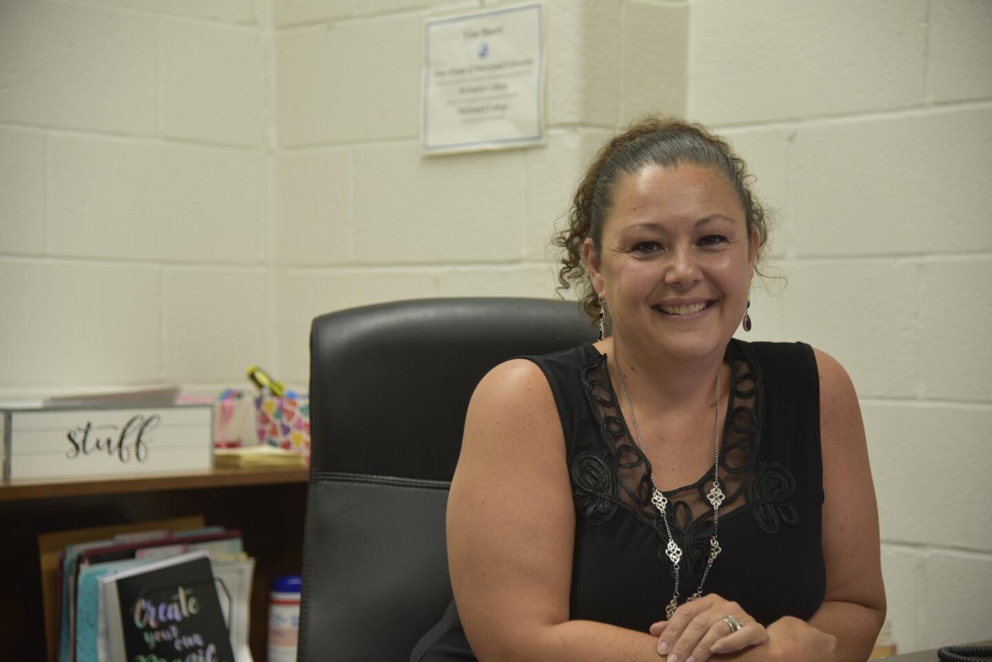 Lisa Shortt in her office at Hillcrest Elementary School.