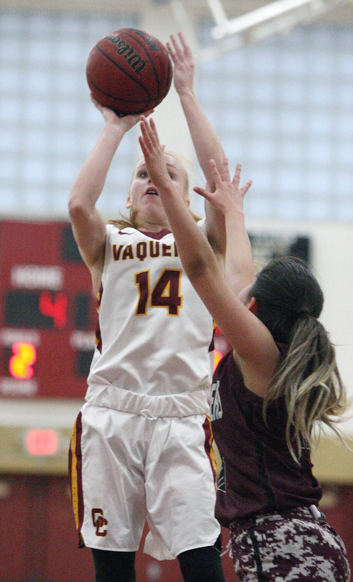 Glendale Community College's Tess Oakley-Stilson sets up for a shot against in a Western State Conference women's basketball game at Glendale Community College on Wednesday, January 22, 2020.