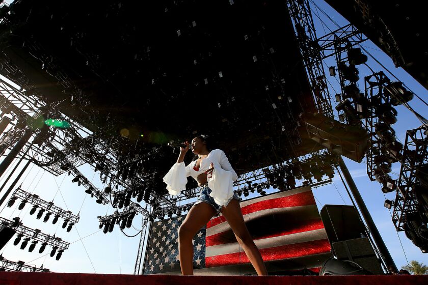 New York rapper Azealia Banks onstage at Coachella on April 10.
