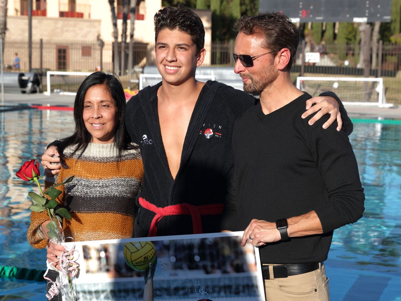 Senior Josh Corvi with his parents