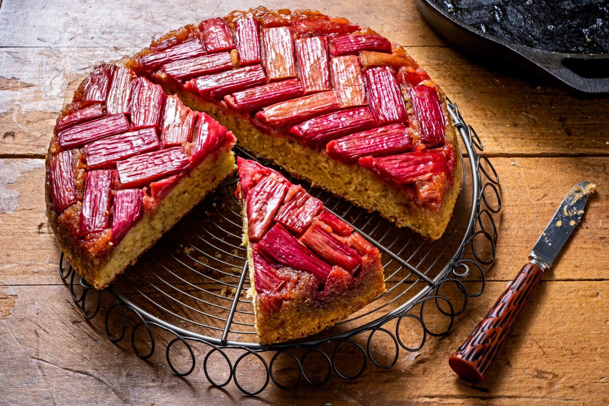Cornmeal cake uses rhubarb's star power - The San Diego Union ...