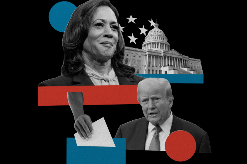 Collage of Kamala Harris and Donald Trump