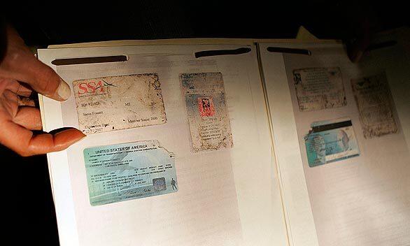 Photocopies of three pieces of identification that belonged to Fossett.