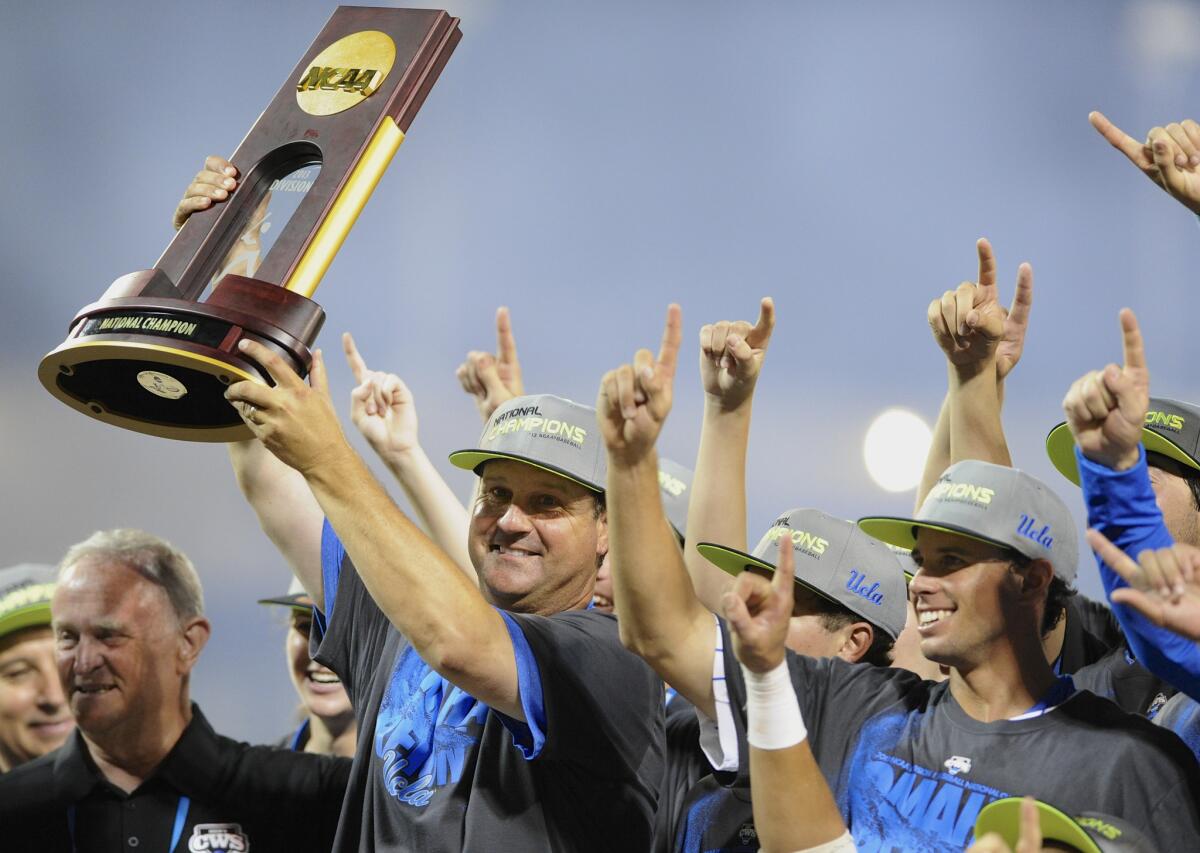 Remember how the UCLA baseball team held up the national championship trophy last year? That's not happening this year.