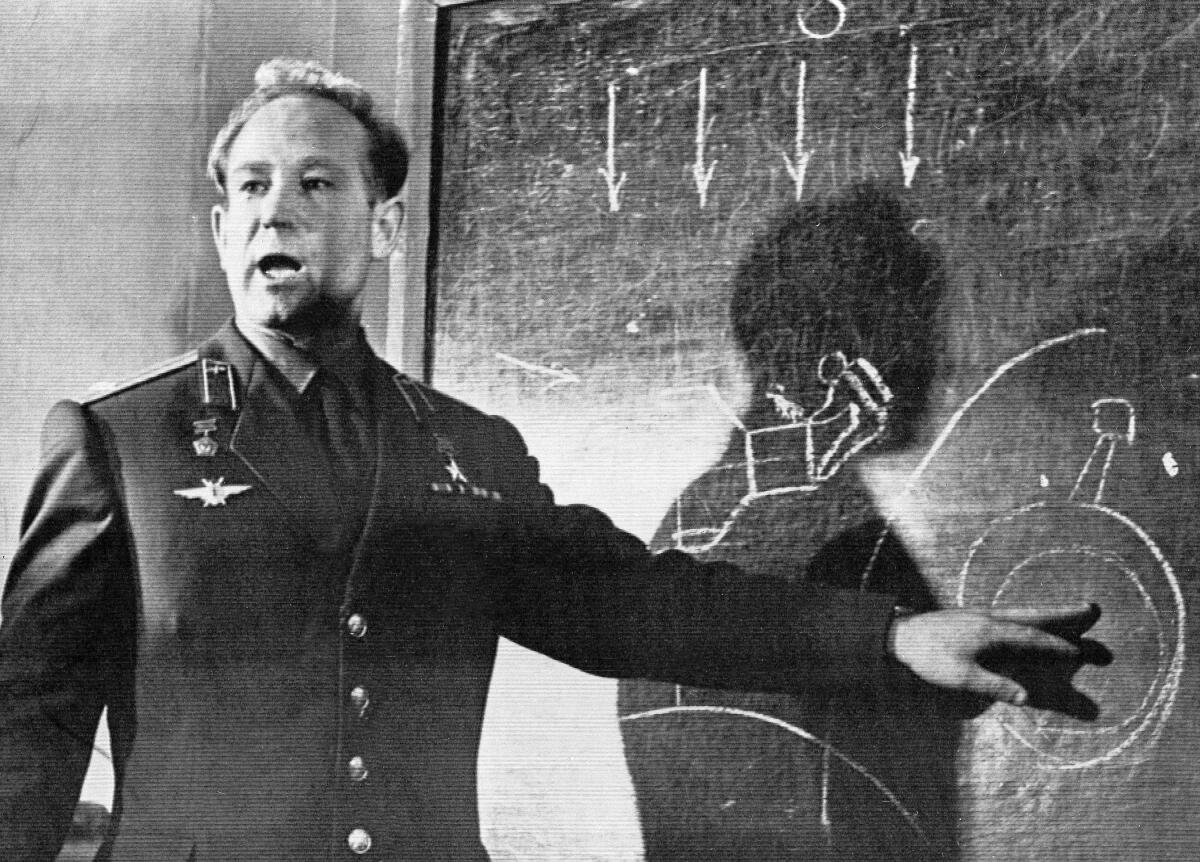 Cosmonaut Alexei Leonov, who stepped into space from the Voskod 2 spaceship, speaks in Moscow in 1965.