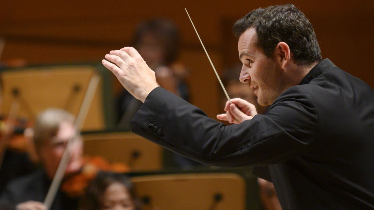 Lionel Bringuier, formerly the Los Angeles Philharmonic's associate conductor, returned to Disney Hall to lead a program of Gershwin and Ravel.
